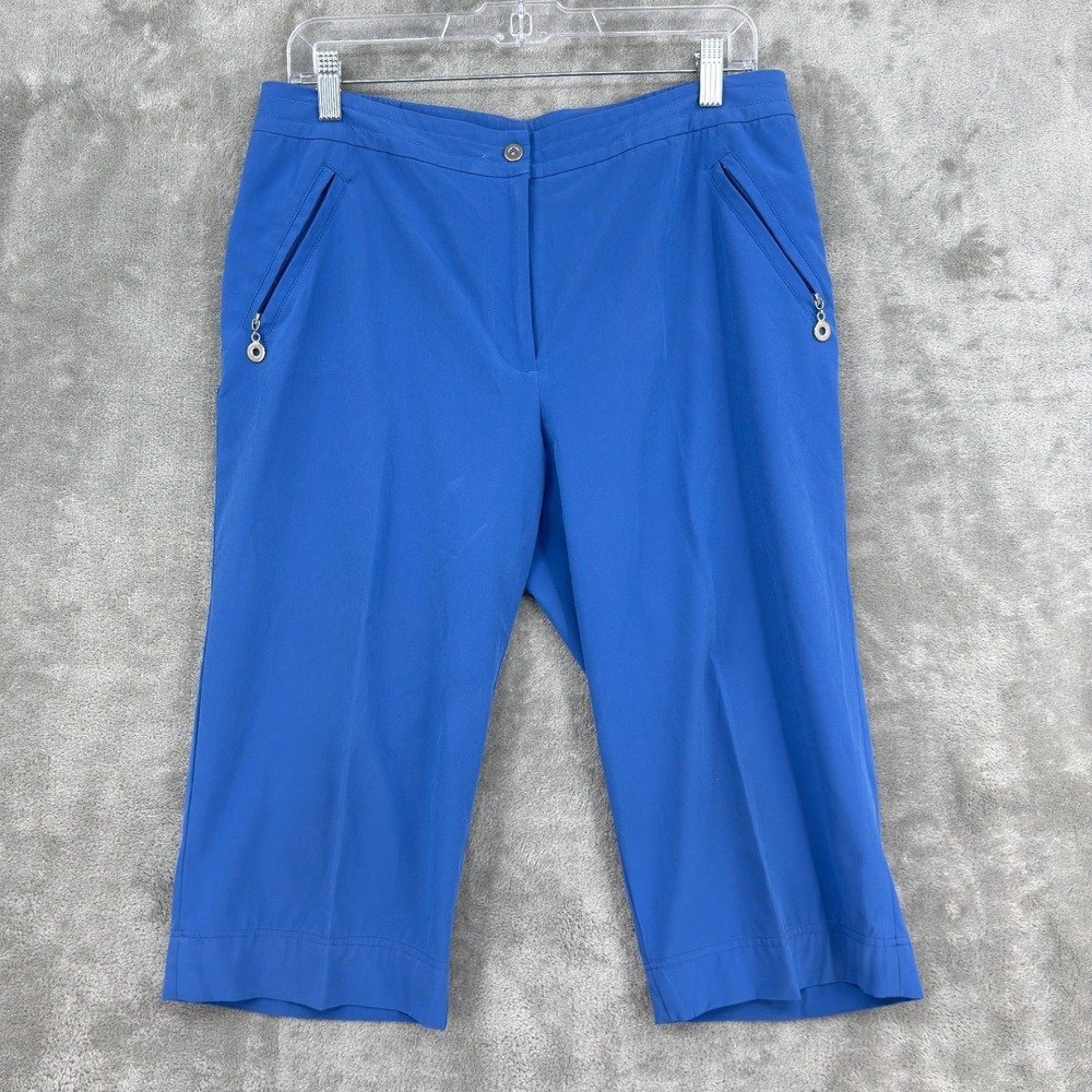 Chicos Shorts Womens Size 1 Medium 8 Zenergy Bermuda Pockets Athletic Athleisure